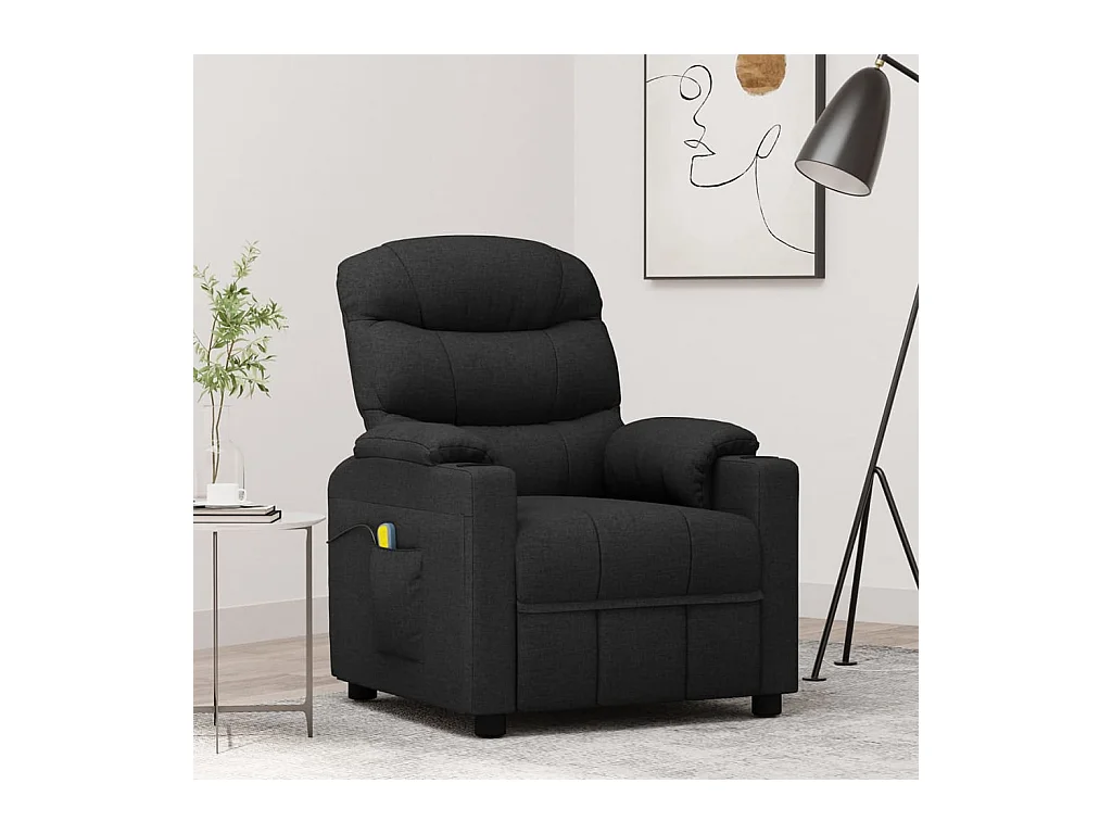 Fauteuil de massage Noir Tissu
