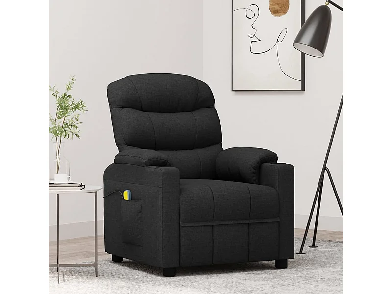 Fauteuil de massage Noir Tissu