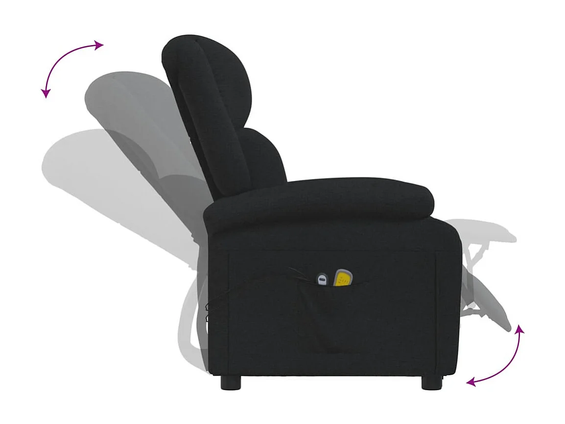 Fauteuil électrique de massage Noir Tissu