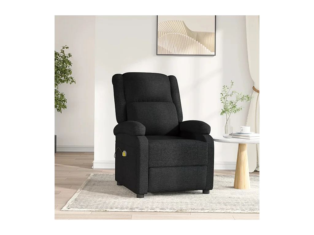 Fauteuil électrique de massage Noir Tissu