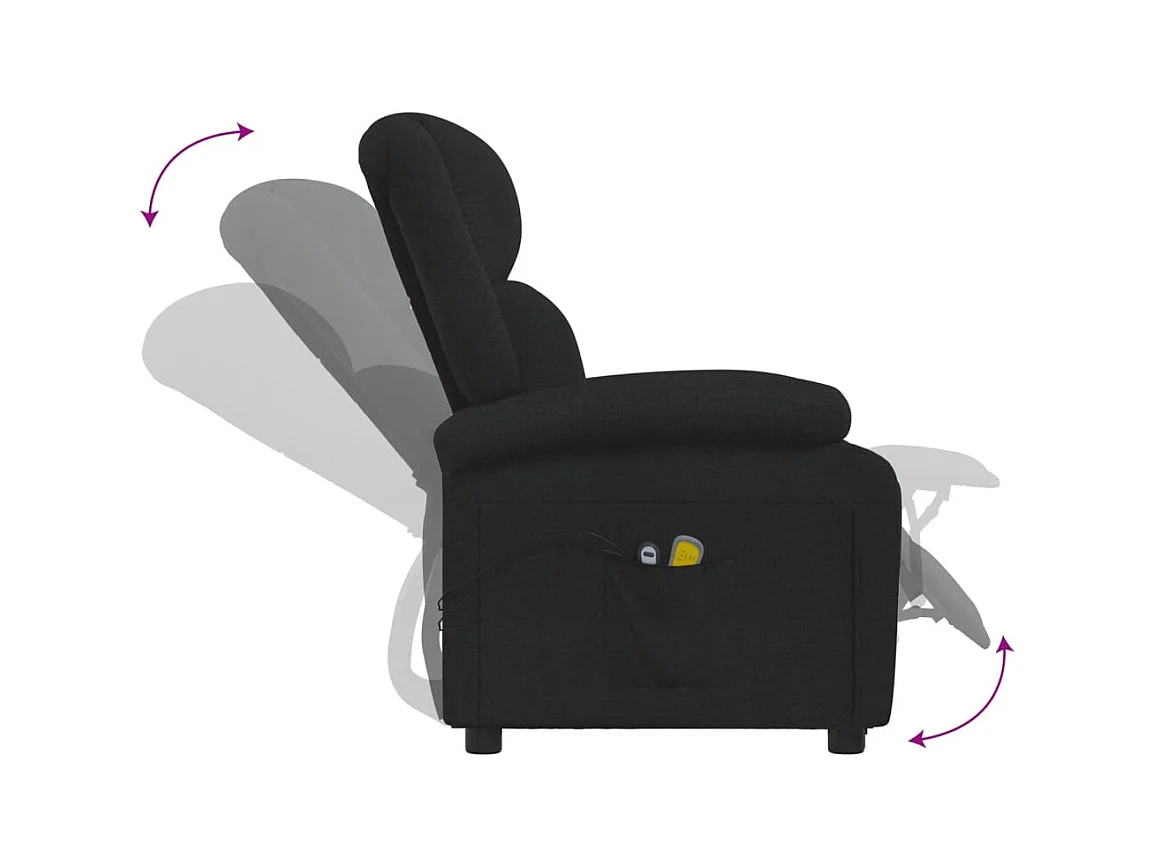 Massagestoel elektrisch stof zwart