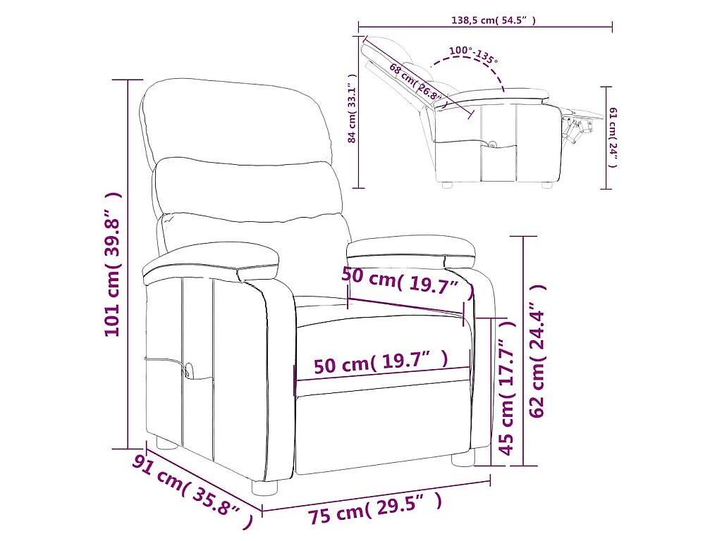Massagesessel Schwarz Stoff