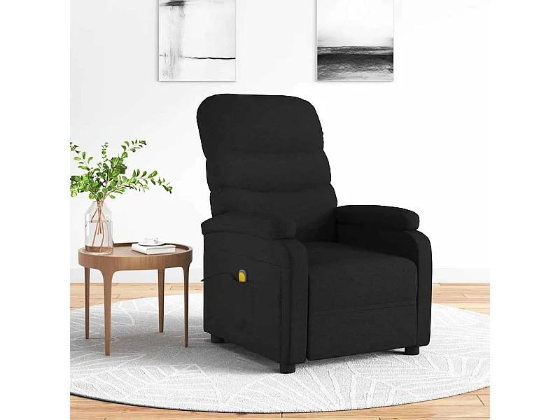 Fauteuil de massage Noir Tissu