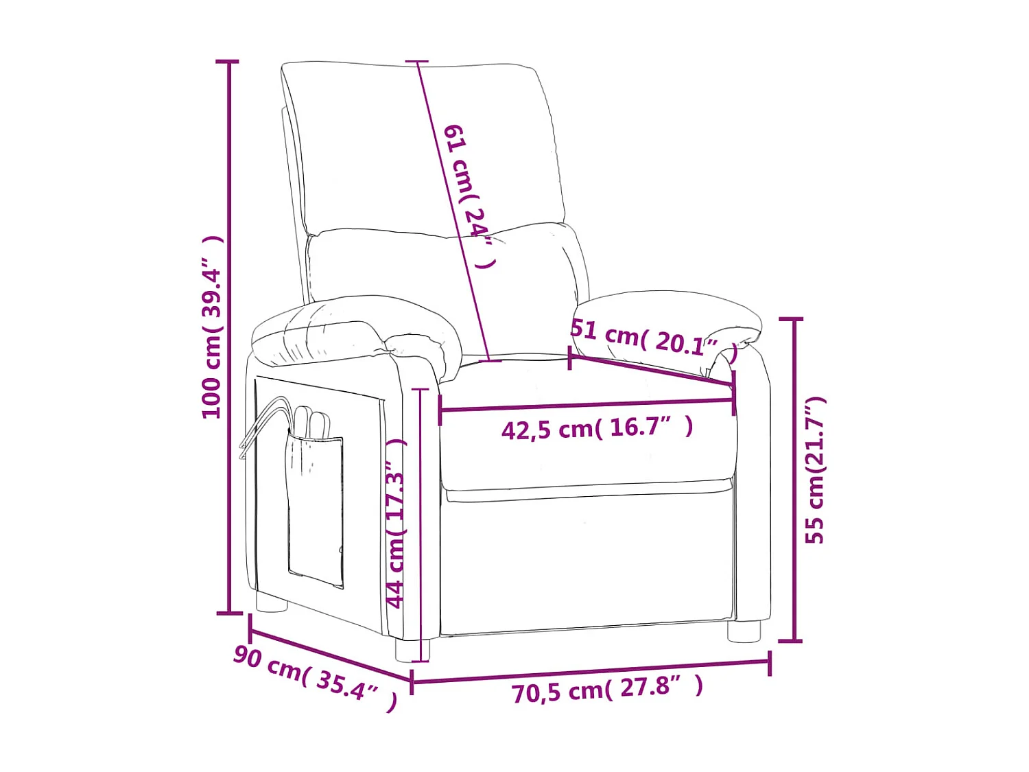 Sillón de masaje eléctrico tela marrón