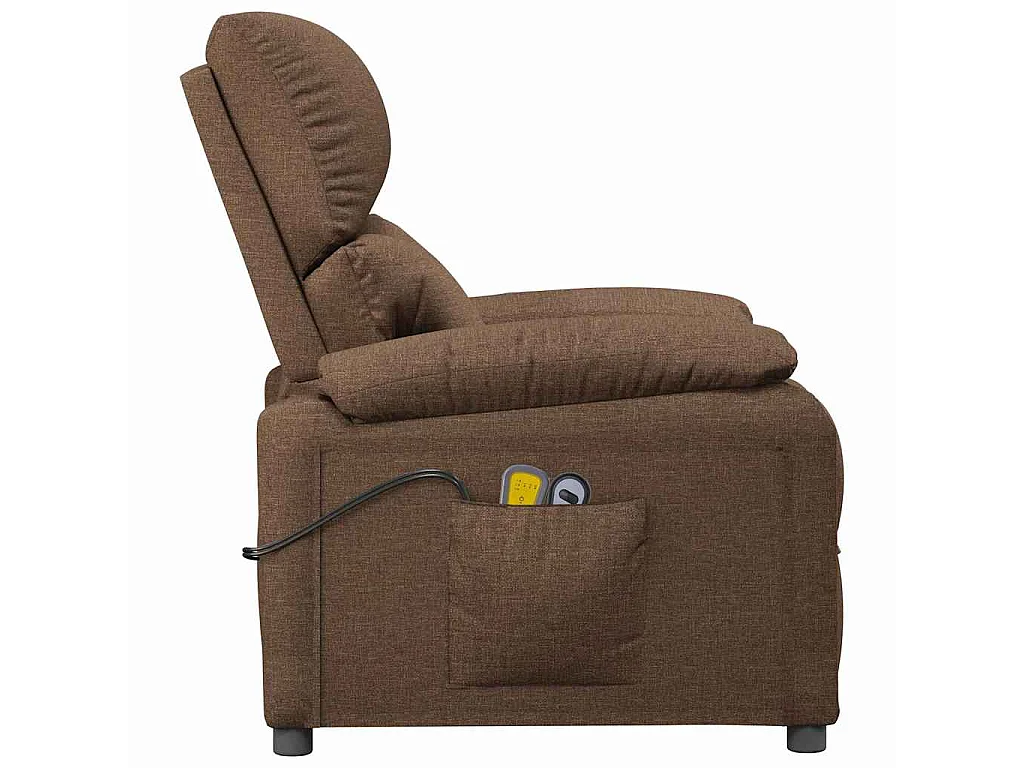 Fauteuil électrique de massage Marron Tissu