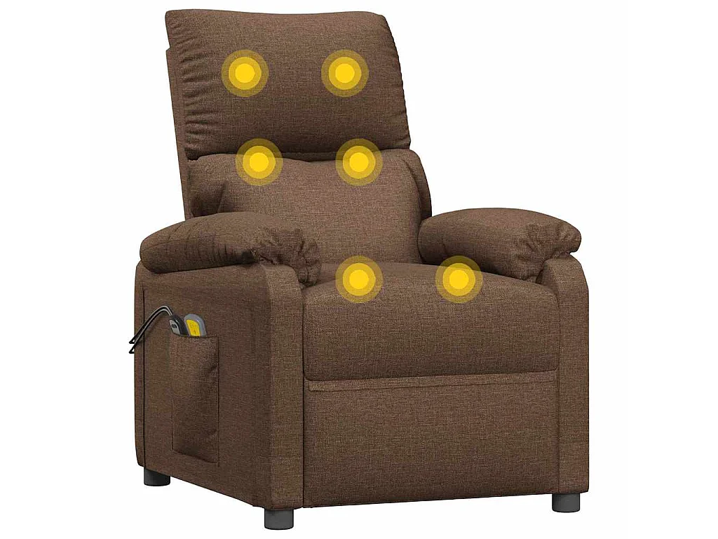 Fauteuil électrique de massage Marron Tissu