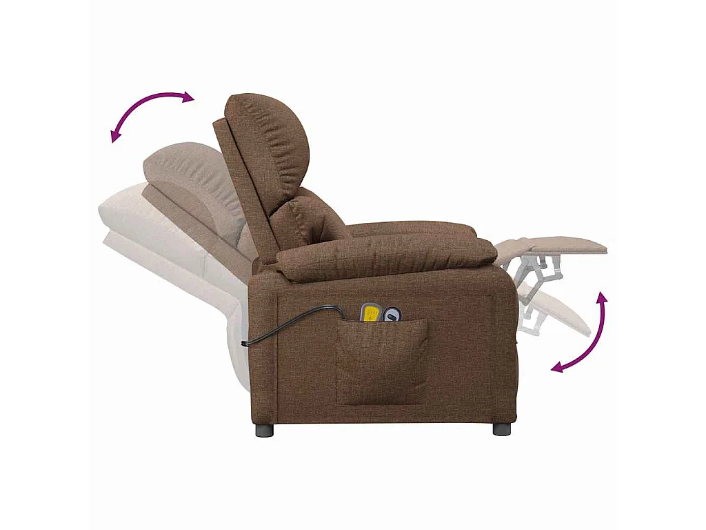 Fauteuil électrique de massage Marron Tissu