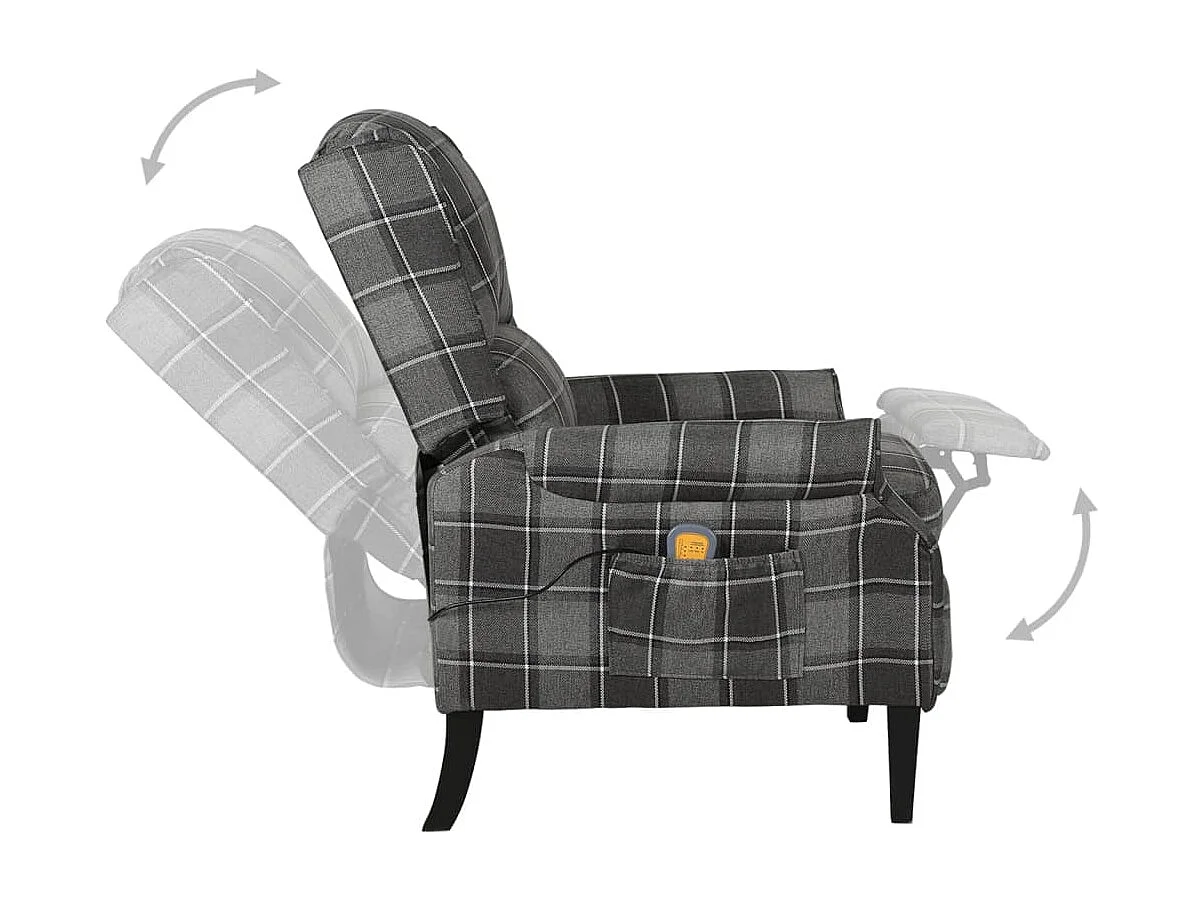 Fauteuil de massage inclinable Gris Tissu
