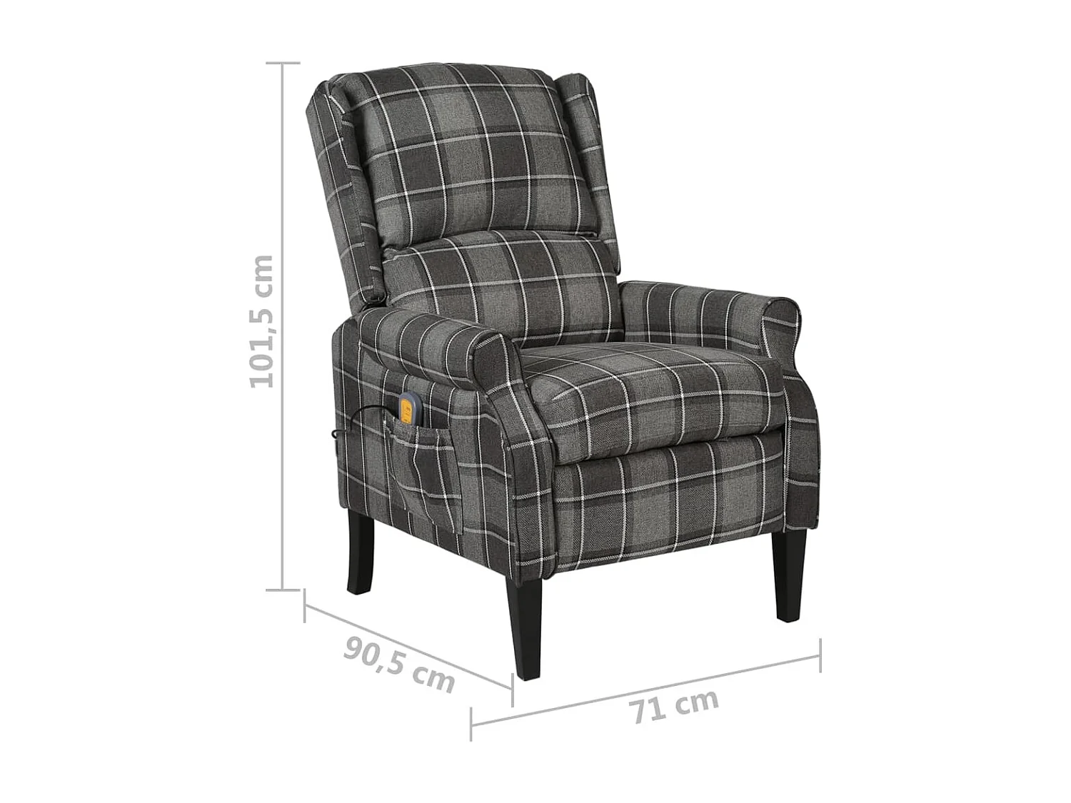 Fauteuil de massage inclinable Gris Tissu