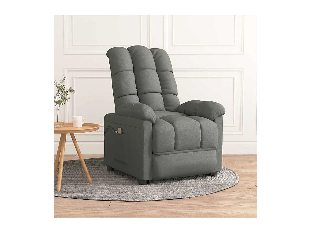 Massagestoel elektrisch stof donkergrijs
