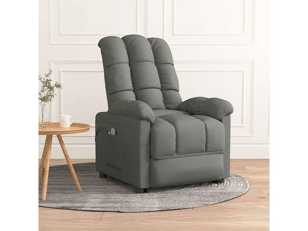 Fauteuil électrique de massage Gris foncé Tissu