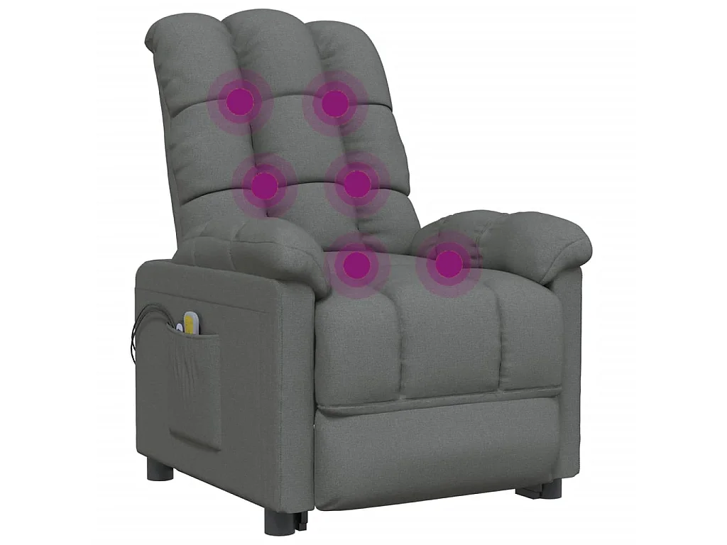 Fauteuil électrique de massage Gris foncé Tissu