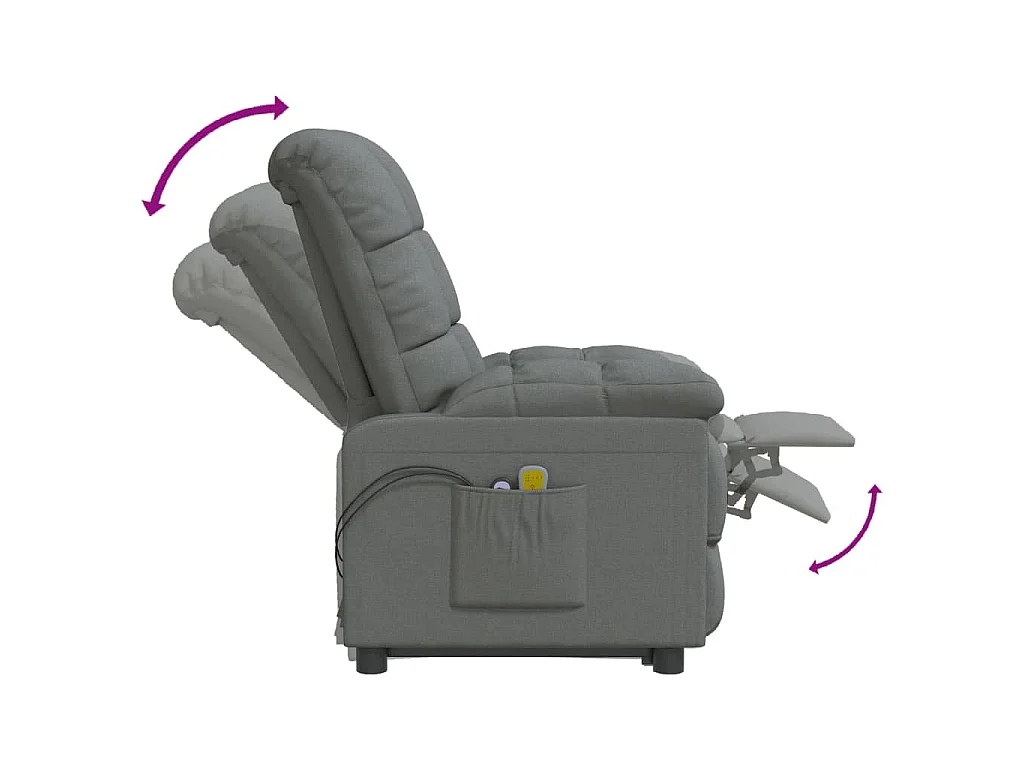 Fauteuil électrique de massage Gris foncé Tissu
