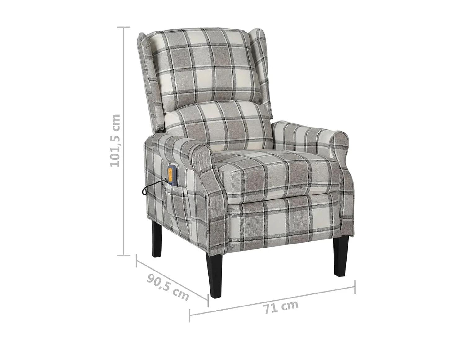 Fauteuil de massage inclinable Gris Tissu