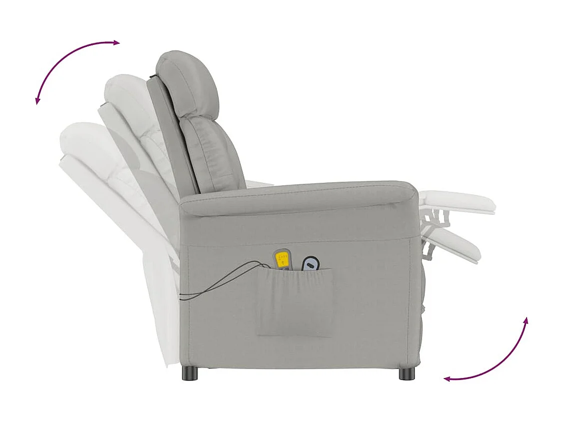 Massagesessel Elektrisch Hellgrau Wildleder-Optik