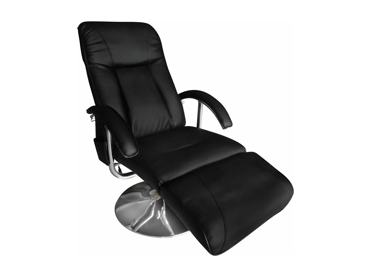 Sillón de masaje de cuero sintético negro