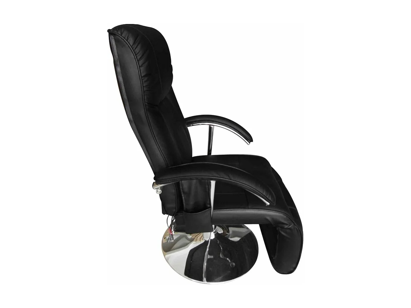 Sillón de masaje de cuero sintético negro