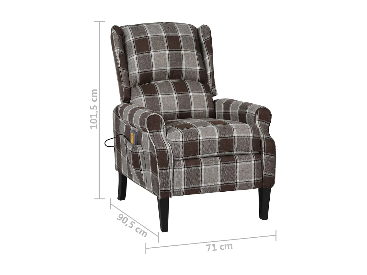 Fauteuil de massage inclinable Marron Tissu