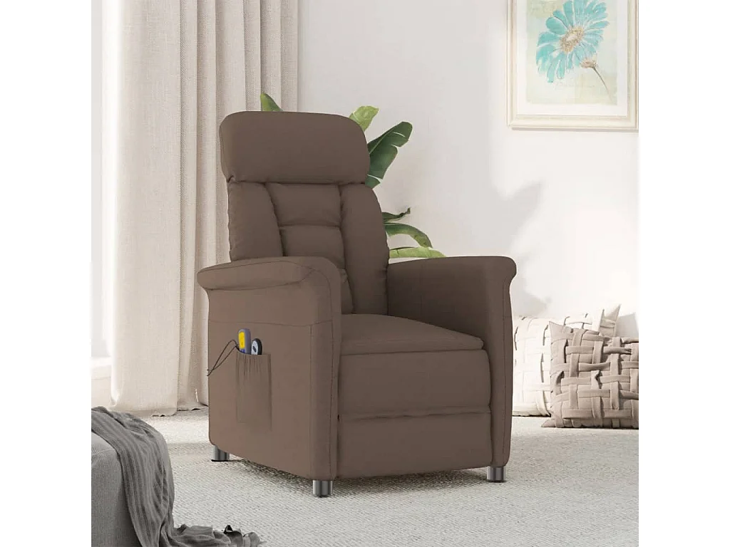 Fauteuil de massage électrique Marron Similicuir daim