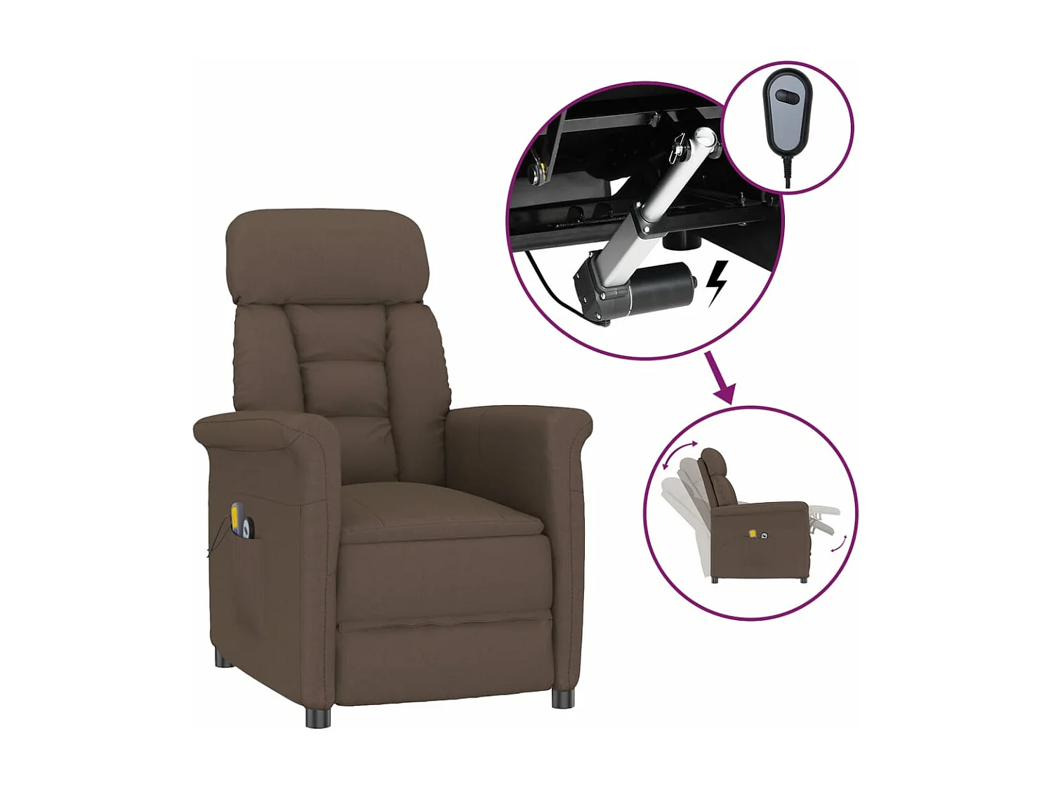 Fauteuil de massage électrique Marron Similicuir daim