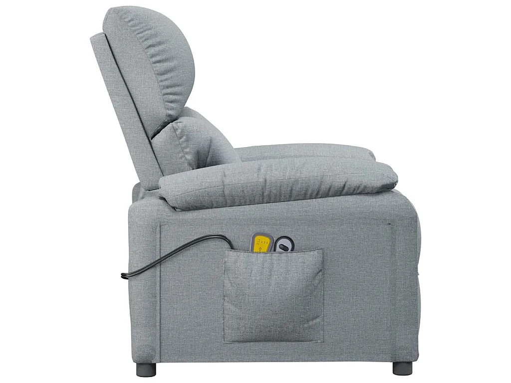 Fauteuil électrique de massage Gris clair Tissu