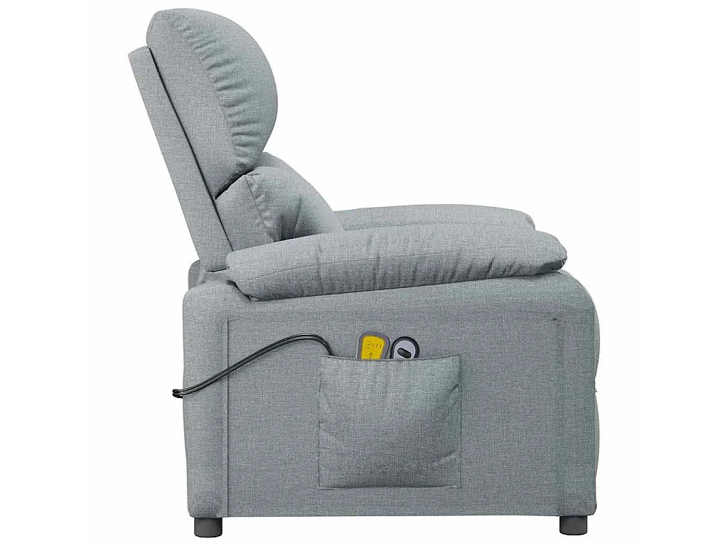 Fauteuil électrique de massage Gris clair Tissu