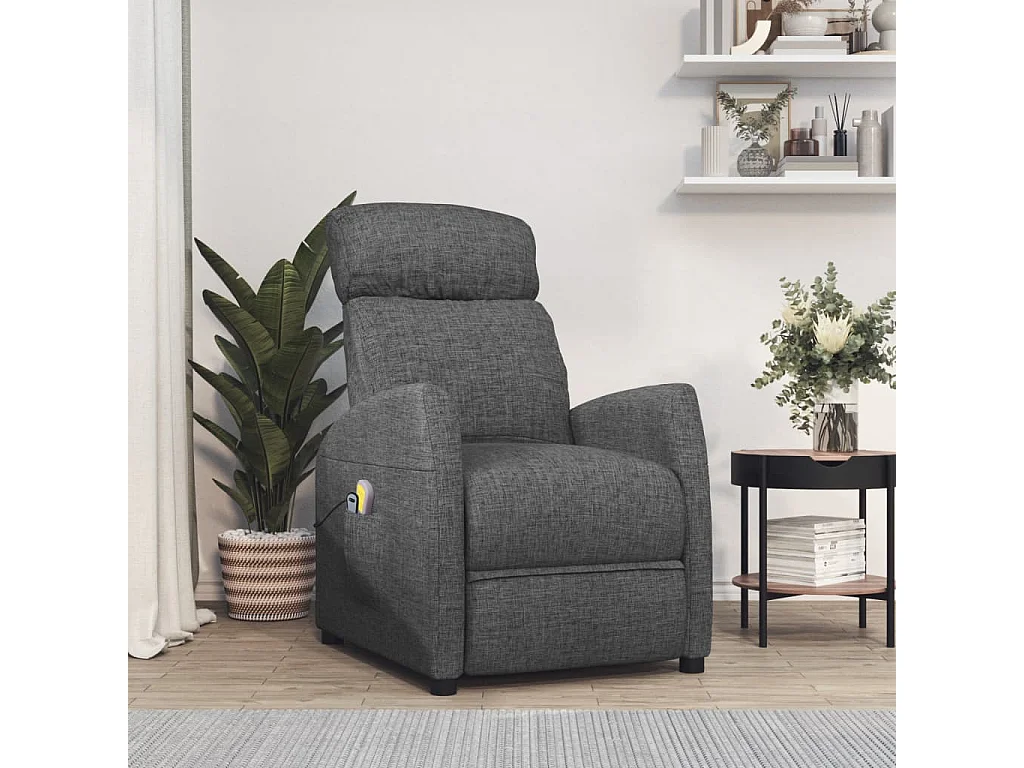 Fauteuil électrique de massage Gris foncé Tissu