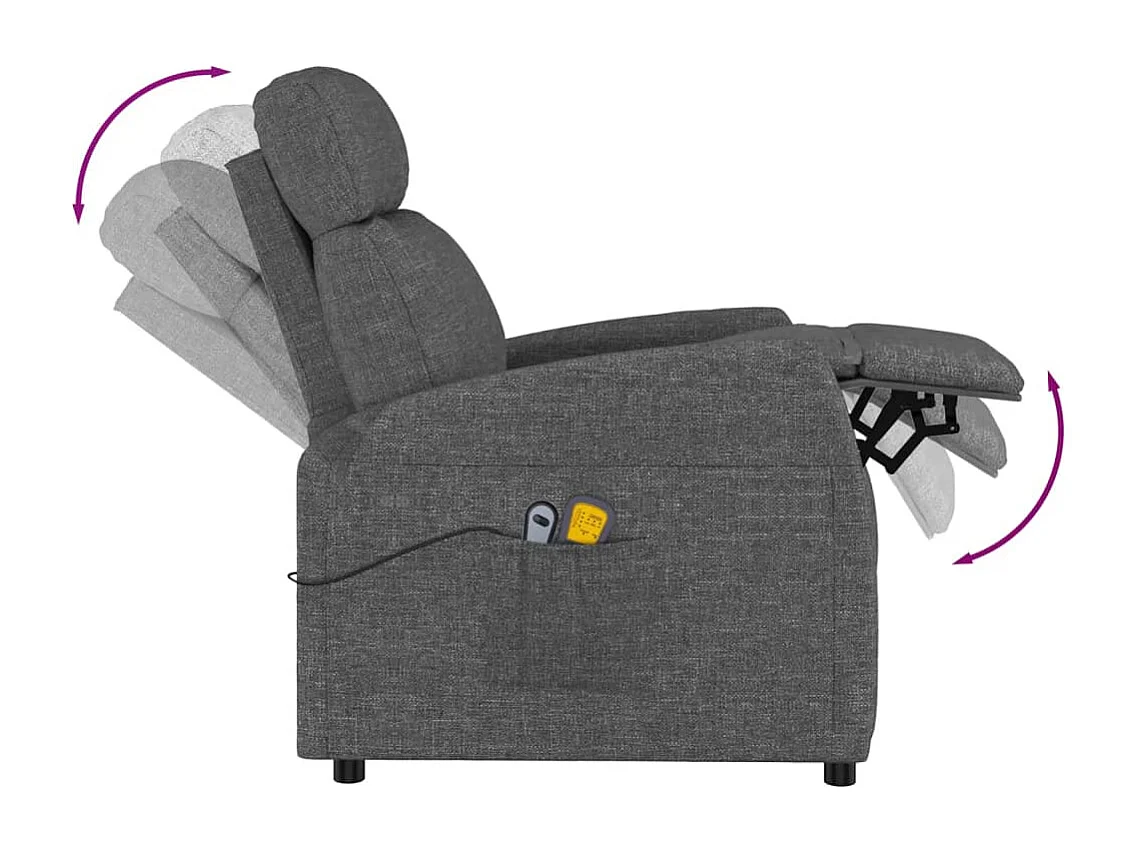 Fauteuil électrique de massage Gris foncé Tissu
