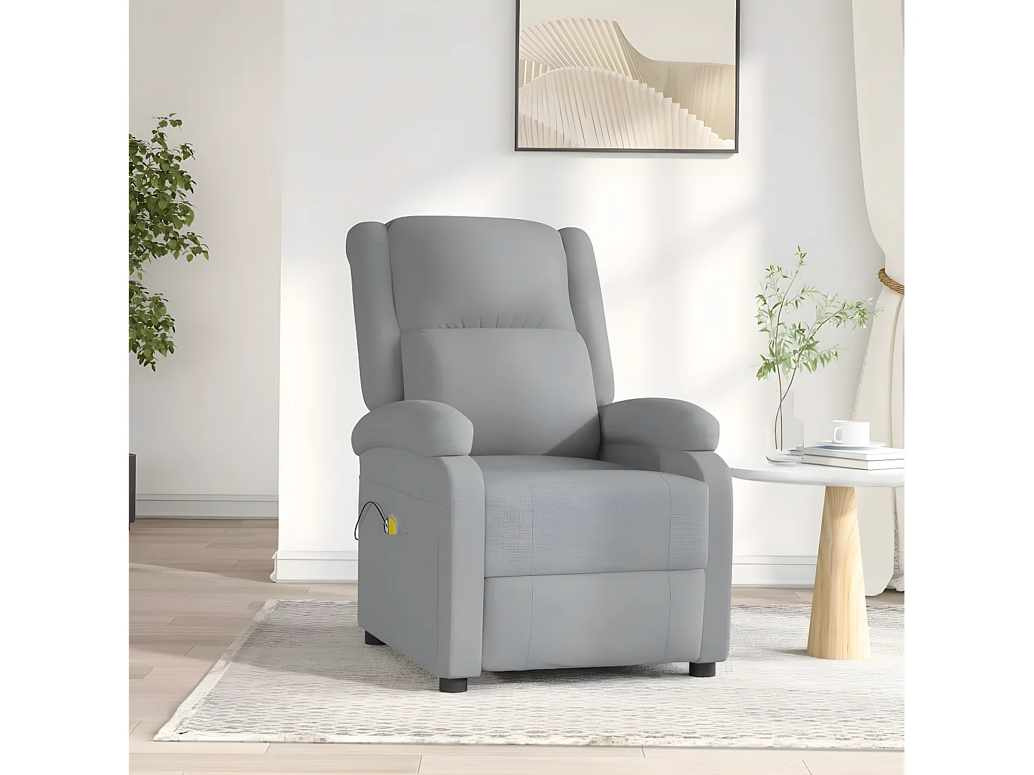 Fauteuil électrique de massage Gris clair Tissu