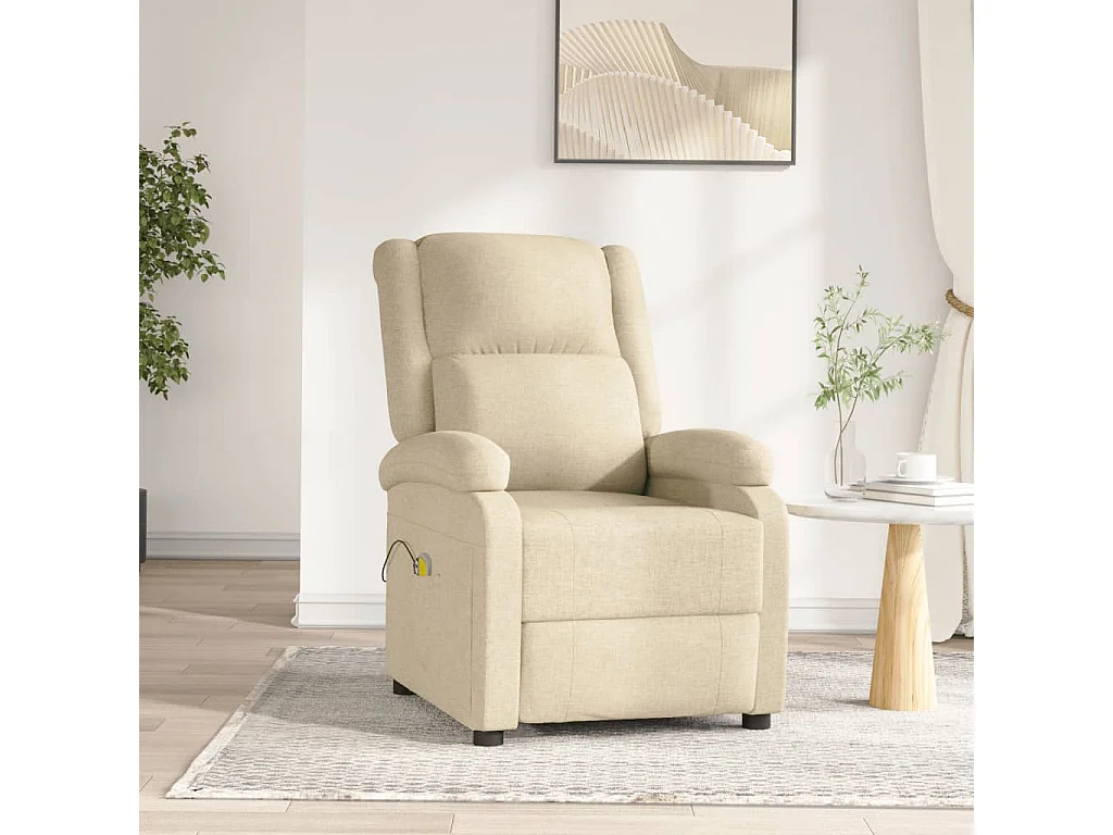 Fauteuil électrique de massage Crème Tissu