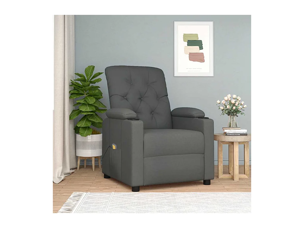 Fauteuil de massage Gris foncé Tissu
