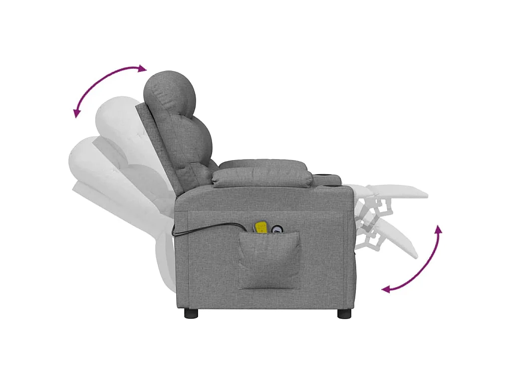 Sillón de masaje eléctrico tela gris claro
