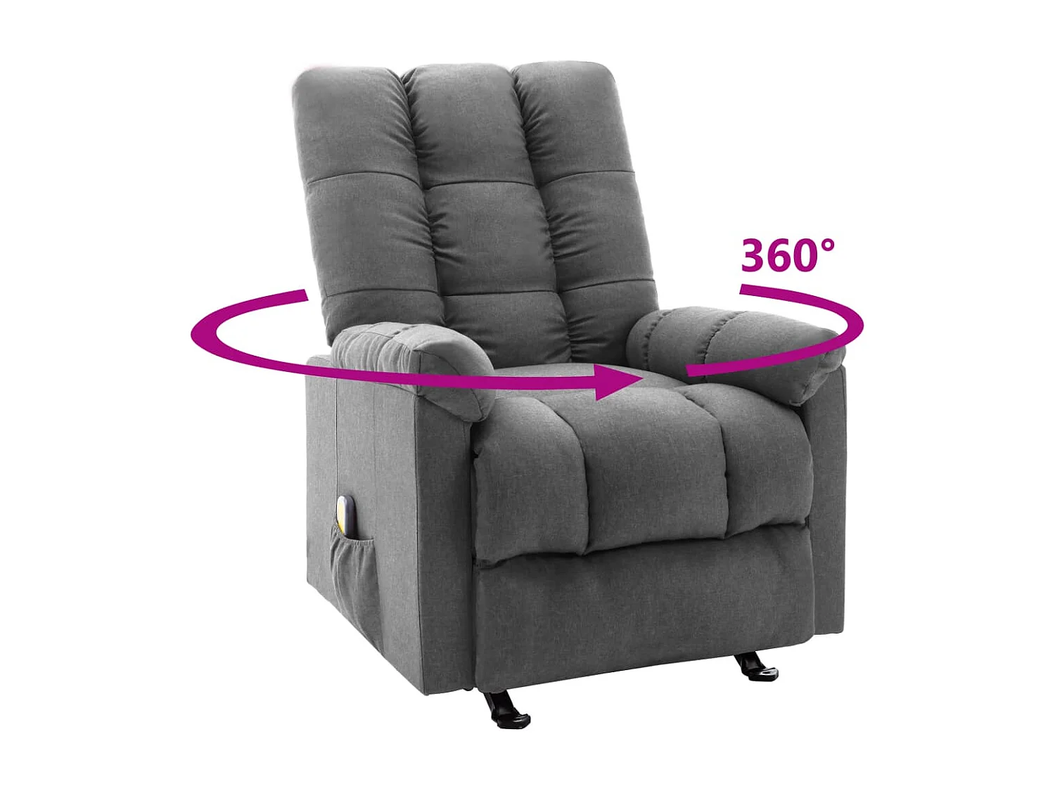 Massagesessel Hellgrau Stoff