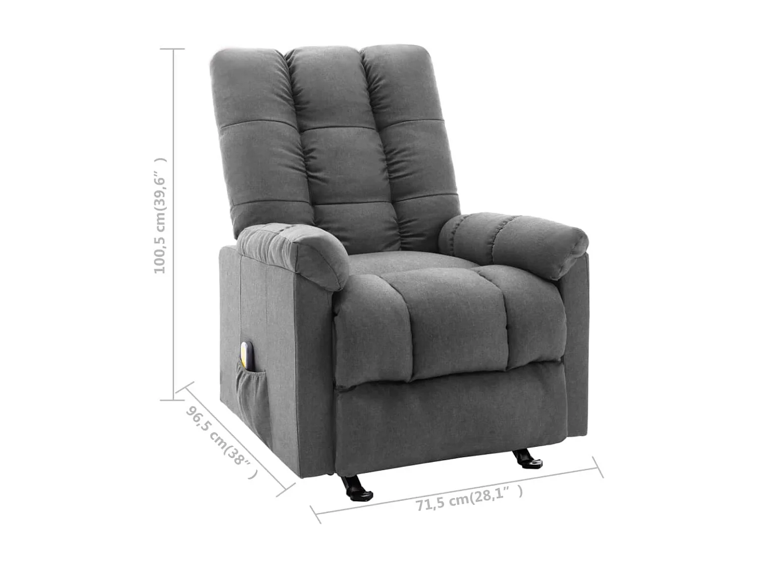 Massagesessel Hellgrau Stoff