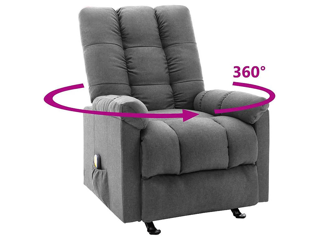 Fauteuil de massage inclinable Gris clair Tissu