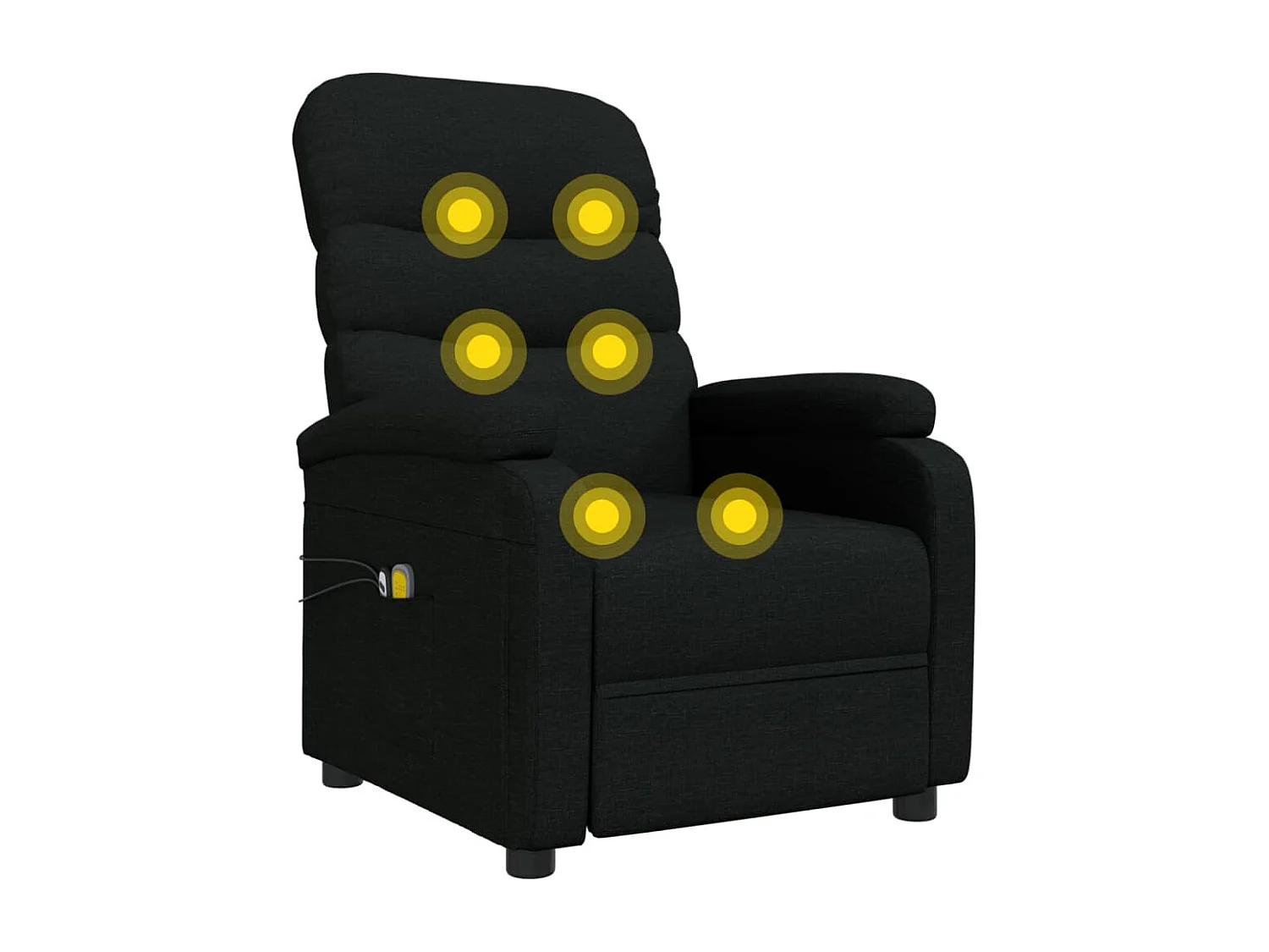 Fauteuil électrique de massage Noir Tissu