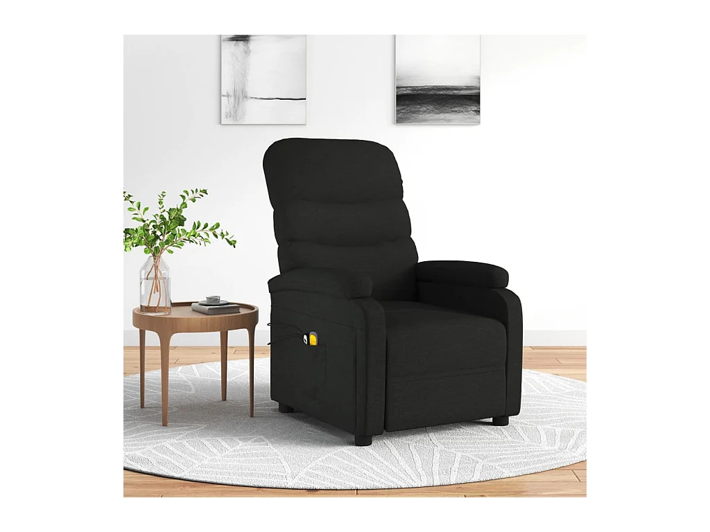 Fauteuil électrique de massage Noir Tissu