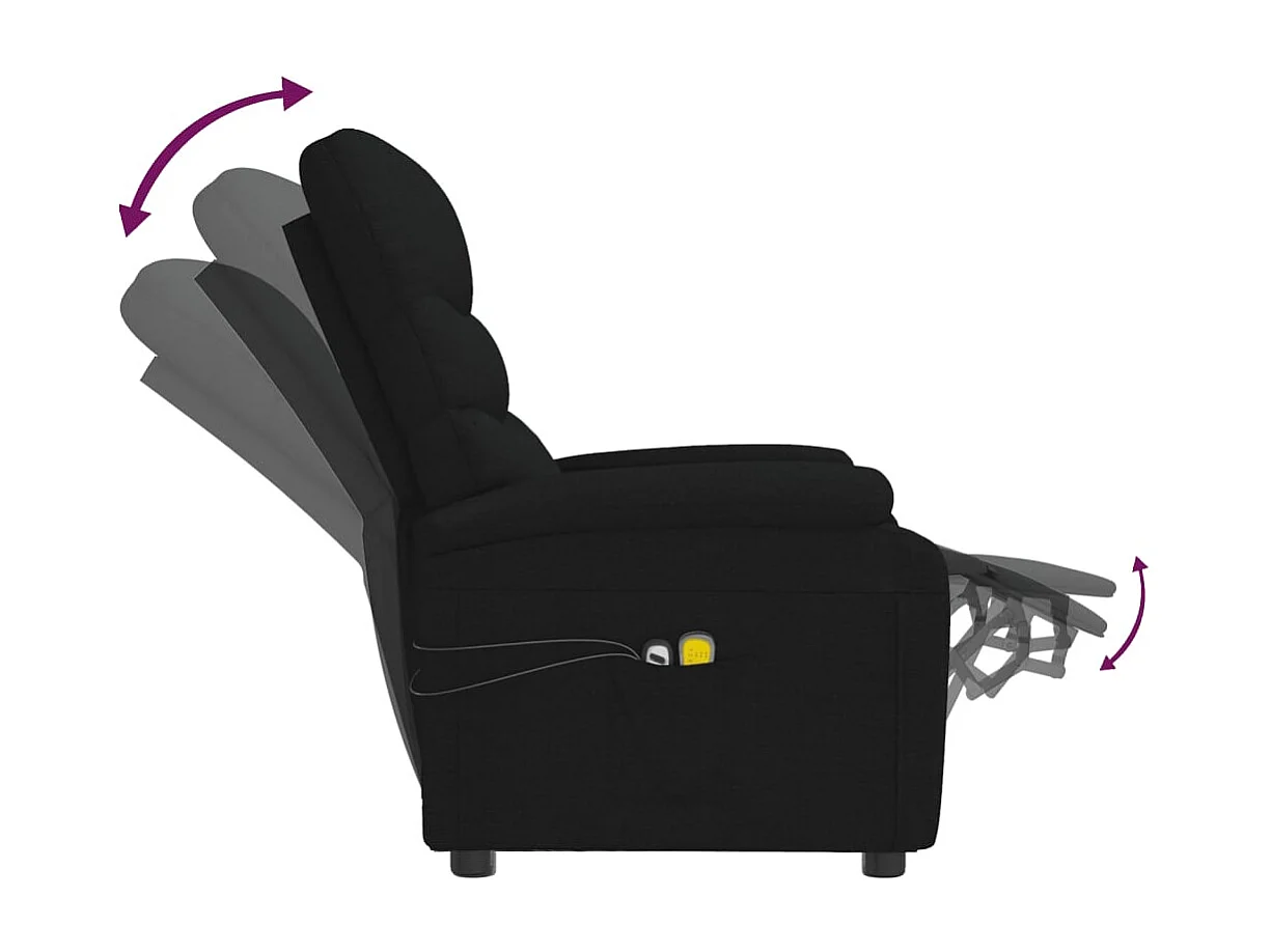 Sillón de masaje eléctrico tela negro