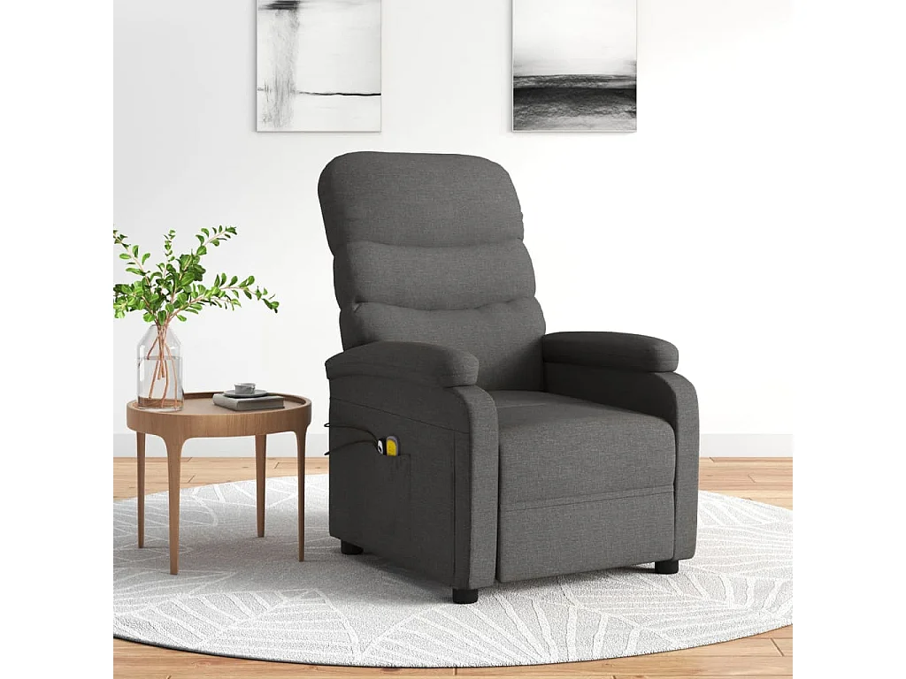 Fauteuil électrique de massage Gris foncé Tissu