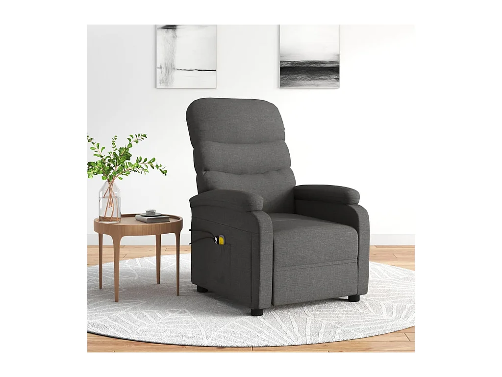 Fauteuil électrique de massage Gris foncé Tissu