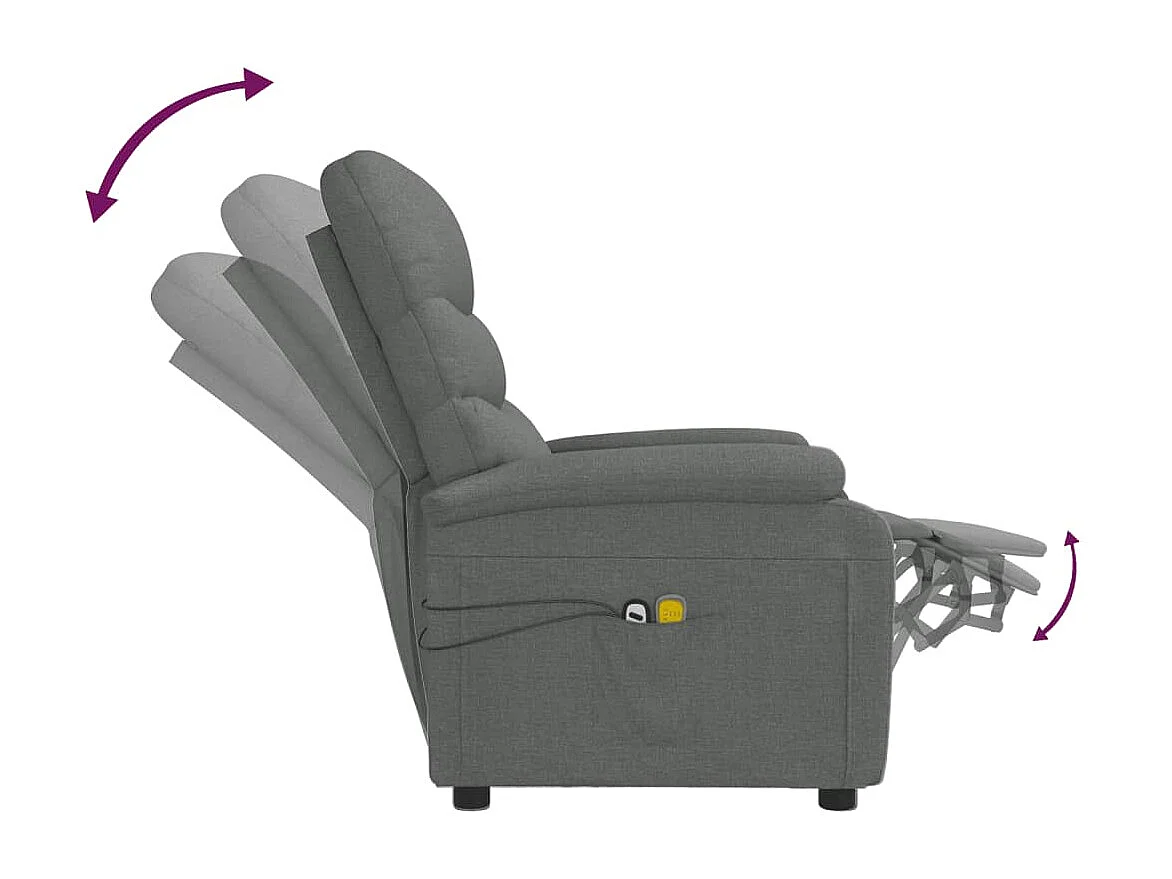 Fauteuil électrique de massage Gris foncé Tissu