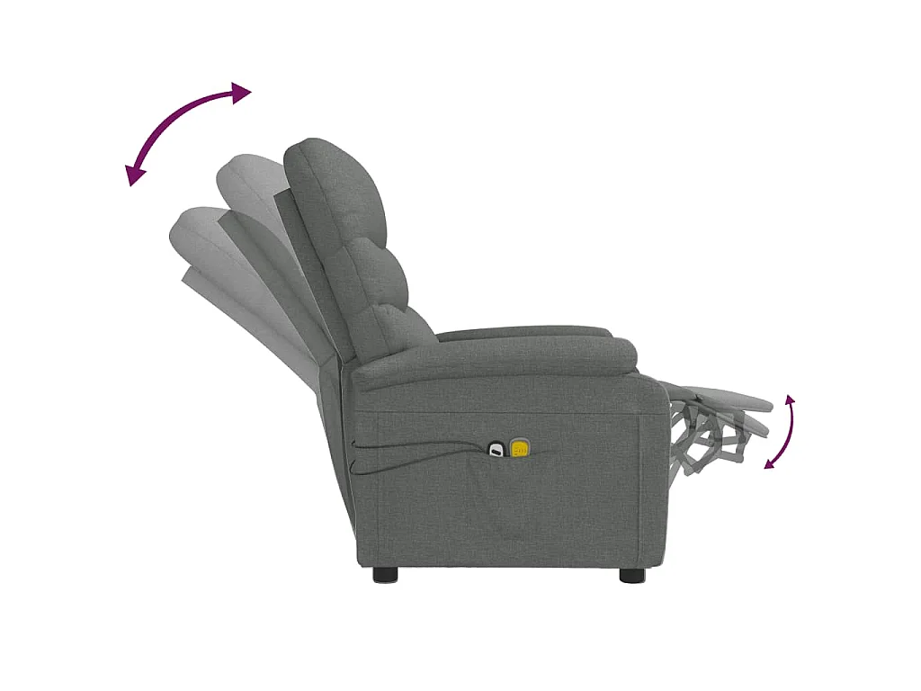 Fauteuil électrique de massage Gris foncé Tissu