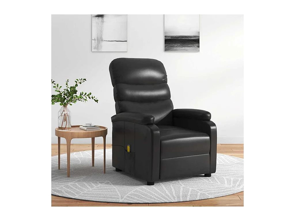 Fauteuil de massage Noir Similicuir