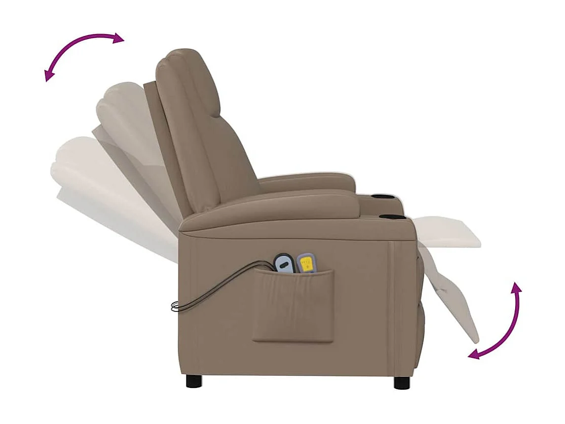 Poltrona Massaggio Elettrica Cappuccino Similpelle