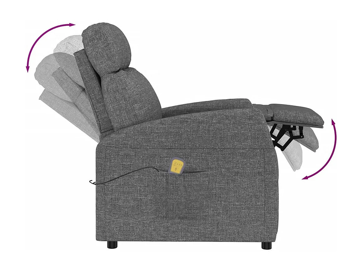 Fauteuil de massage Gris foncé Tissu