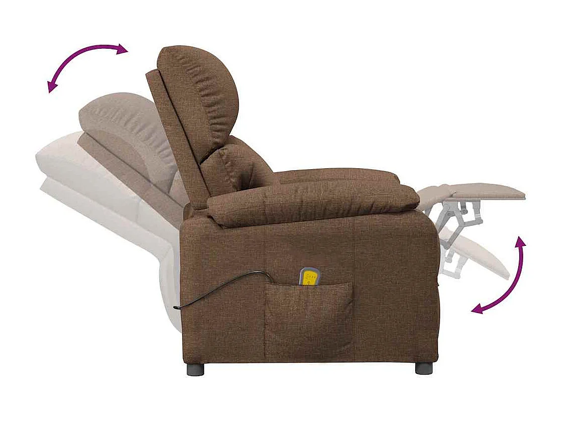 Massagesessel Braun Stoff