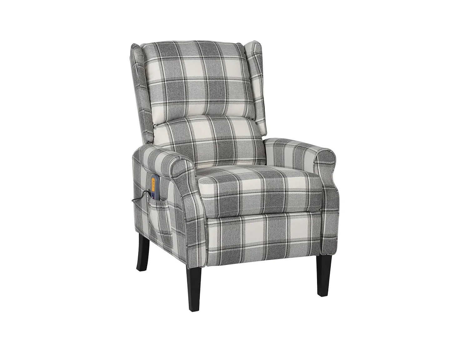 Fauteuil de massage inclinable gris blanc tissu