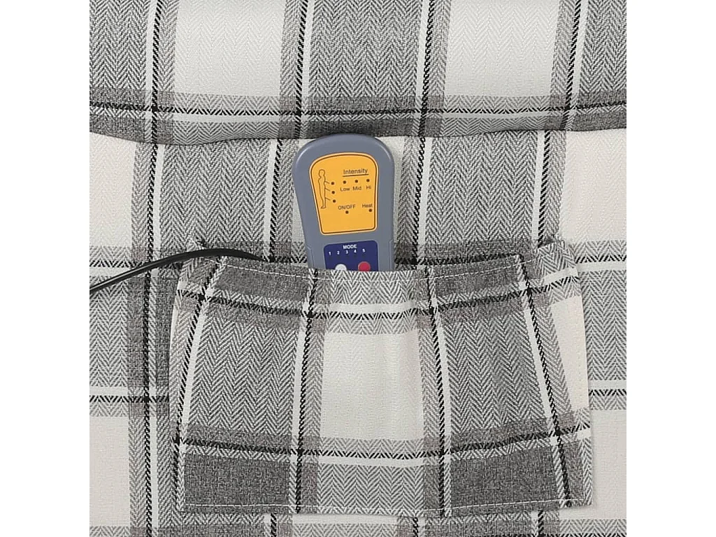 Fauteuil de massage inclinable gris blanc tissu