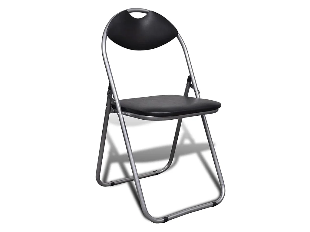 Eetkamerstoelen inklapbaar 6 st kunstleer en staal zwart