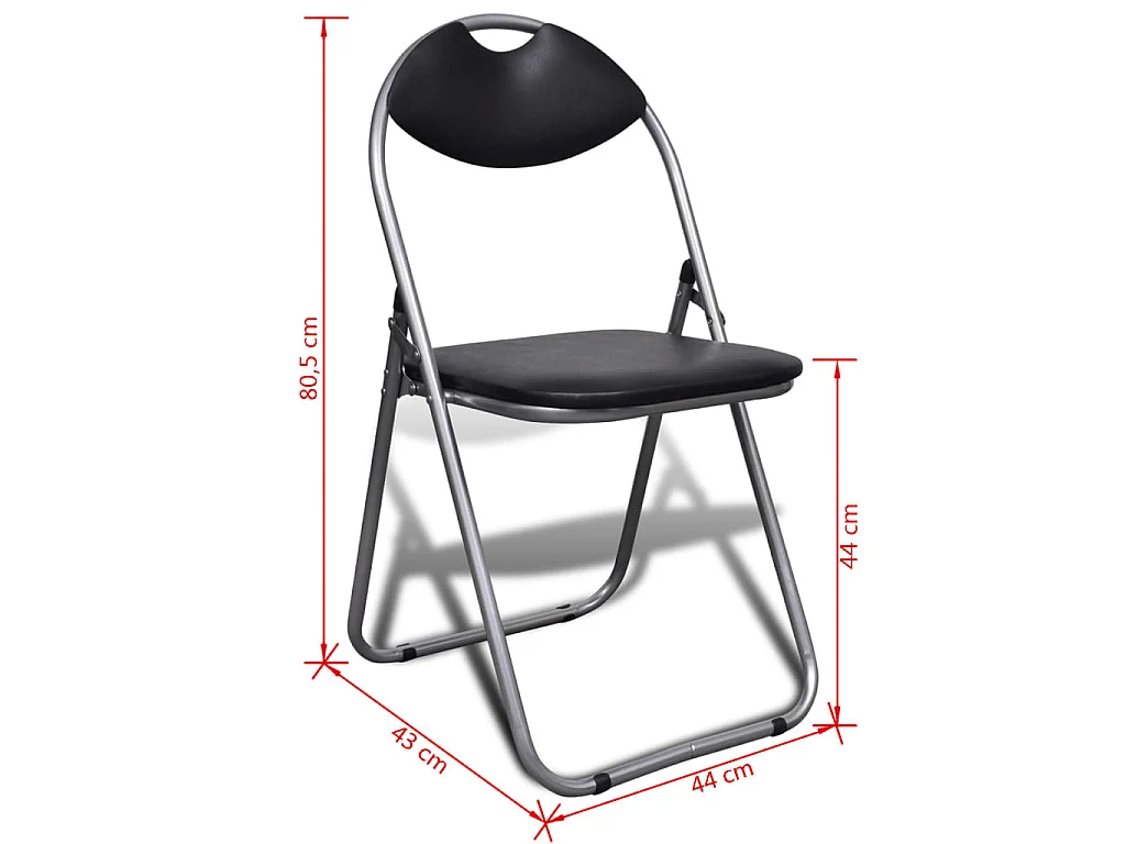 Eetkamerstoelen inklapbaar 6 st kunstleer en staal zwart